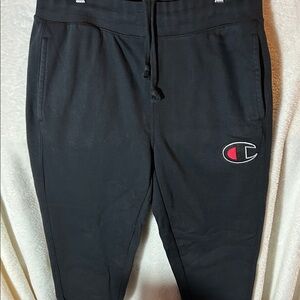 Champion men’s med Black Sweatpants with Logo